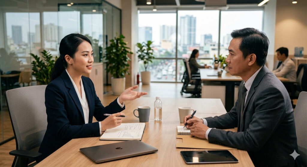 Dùng AI Mô Phỏng Kịch Bản Đàm Phán (Scenario Planning): Chốt Deal B2B Không Lo "Hớ"
