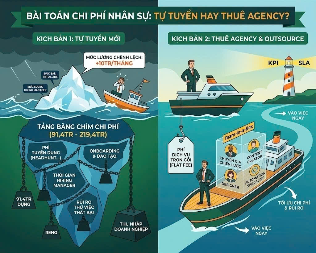 Tảng băng chìm của chi phí nhân sự : Bài toán hàng trăm triệu và lời giải từ Agency