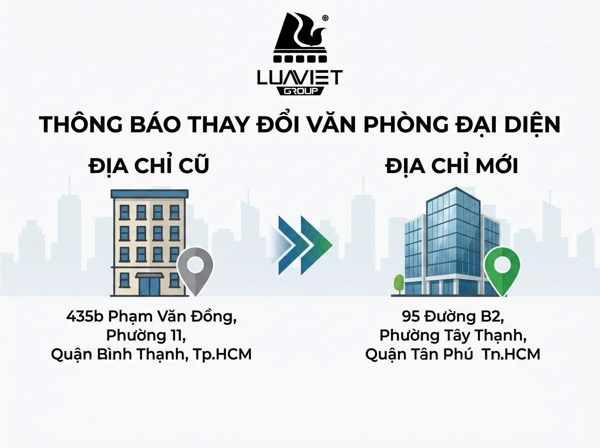Thông báo Thay đổi địa điểm Văn phòng Hồ Chí Minh