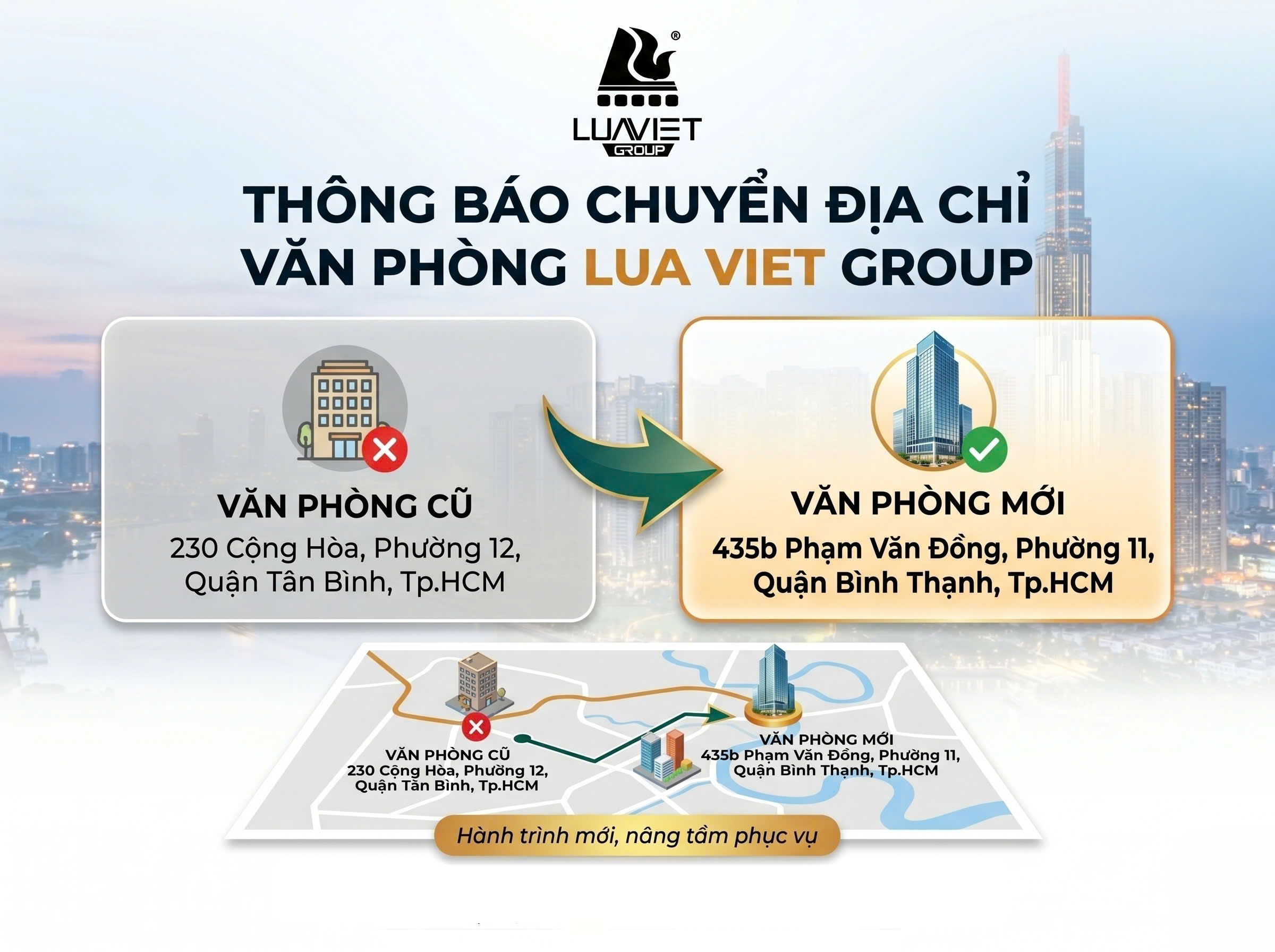 Thông báo thay đổi địa chỉ giao dịch