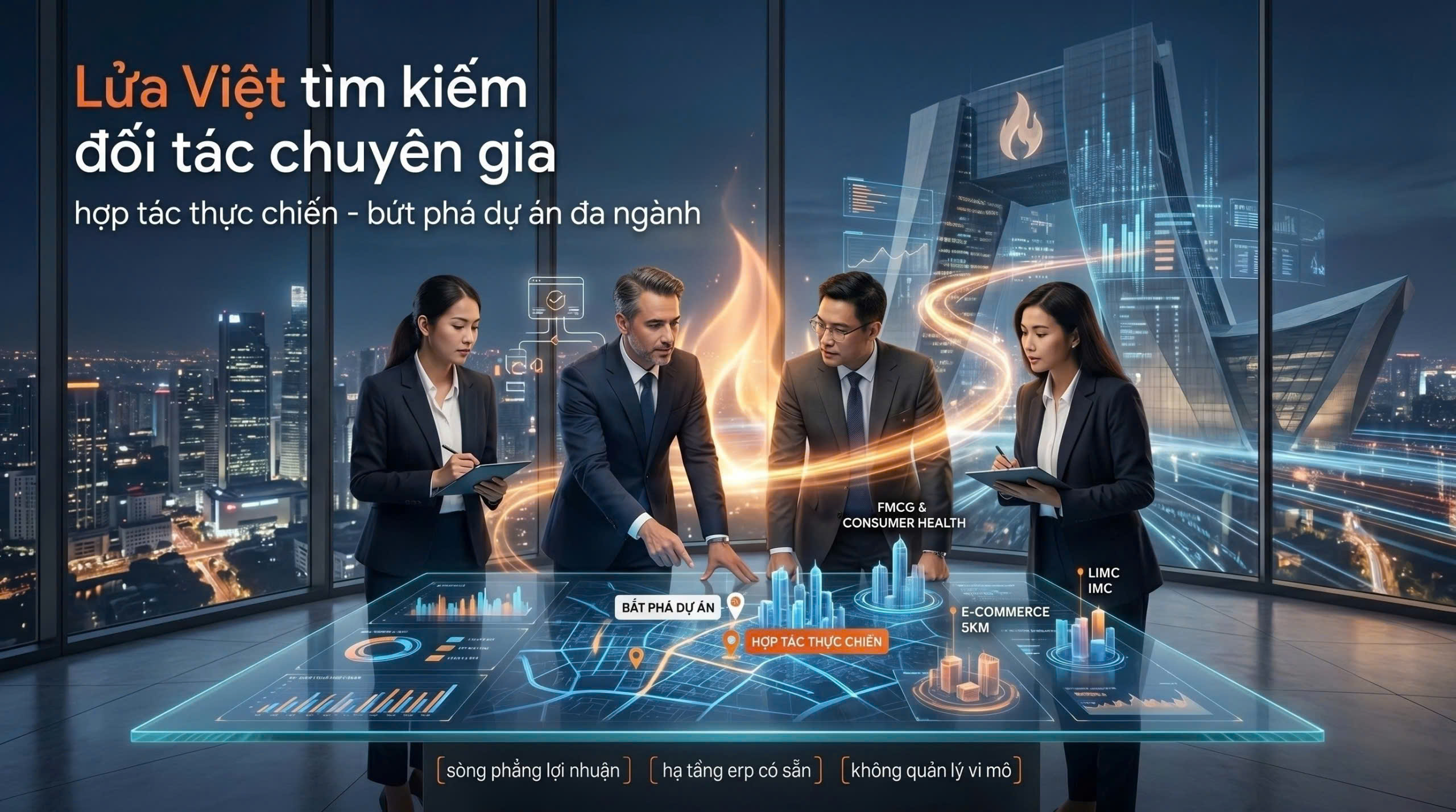 Lửa Việt tìm kiếm đối tác chuyên gia: hợp tác thực chiến, bứt phá dự án đa ngành